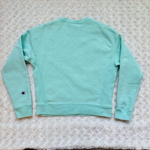Champion Life Womens Reverse Weave Sea Green Crewneck Cotton Heavy Sweatshirt S - Picture 10 of 12